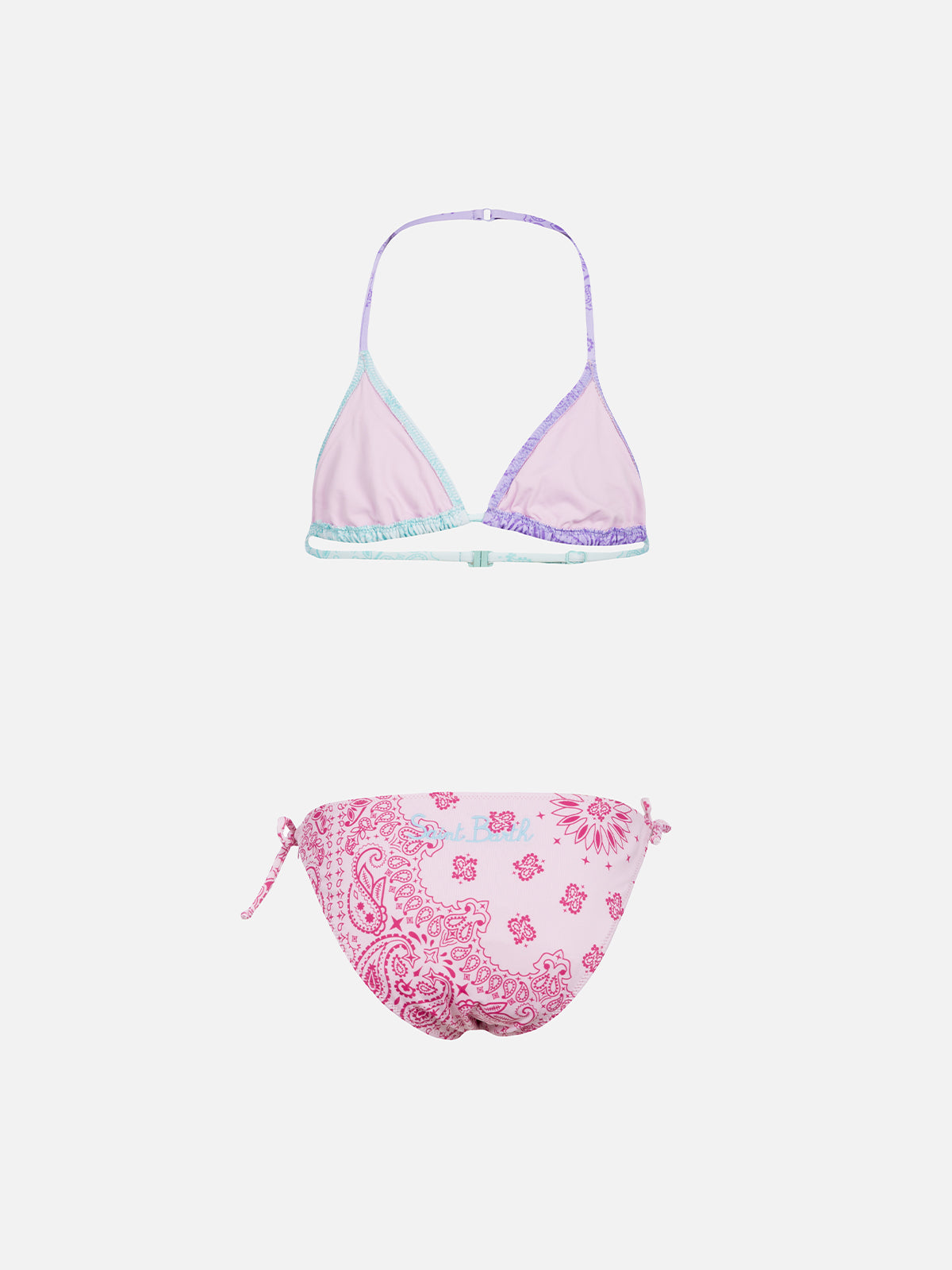 Girl classic triangle bikini Holly with bandanna print - MC2 Saint Barth