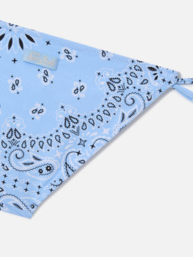 Holly triangle bikini with light blue bandana print