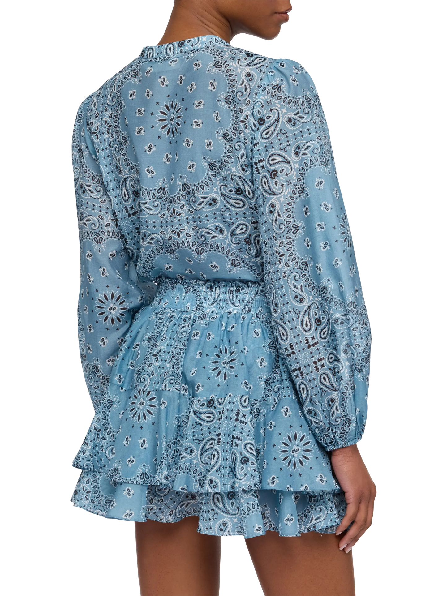 Harper blusa in voile di seta lurex con stampa bandana