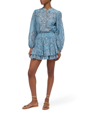 Harper blusa in voile di seta lurex con stampa bandana