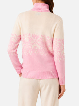 Neuer New Hut Rollkragenpullover mit nordischem Muster und Cortina-Print 