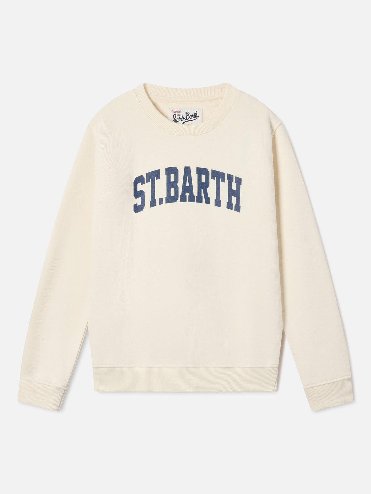 Felpa Hutton panna in misto cotone con stampa St. Barth