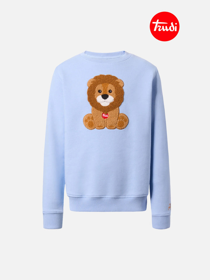 Hutton crewneck sweatshirt with Trudi lion terry patch | TRUDI SPECIAL EDITION
