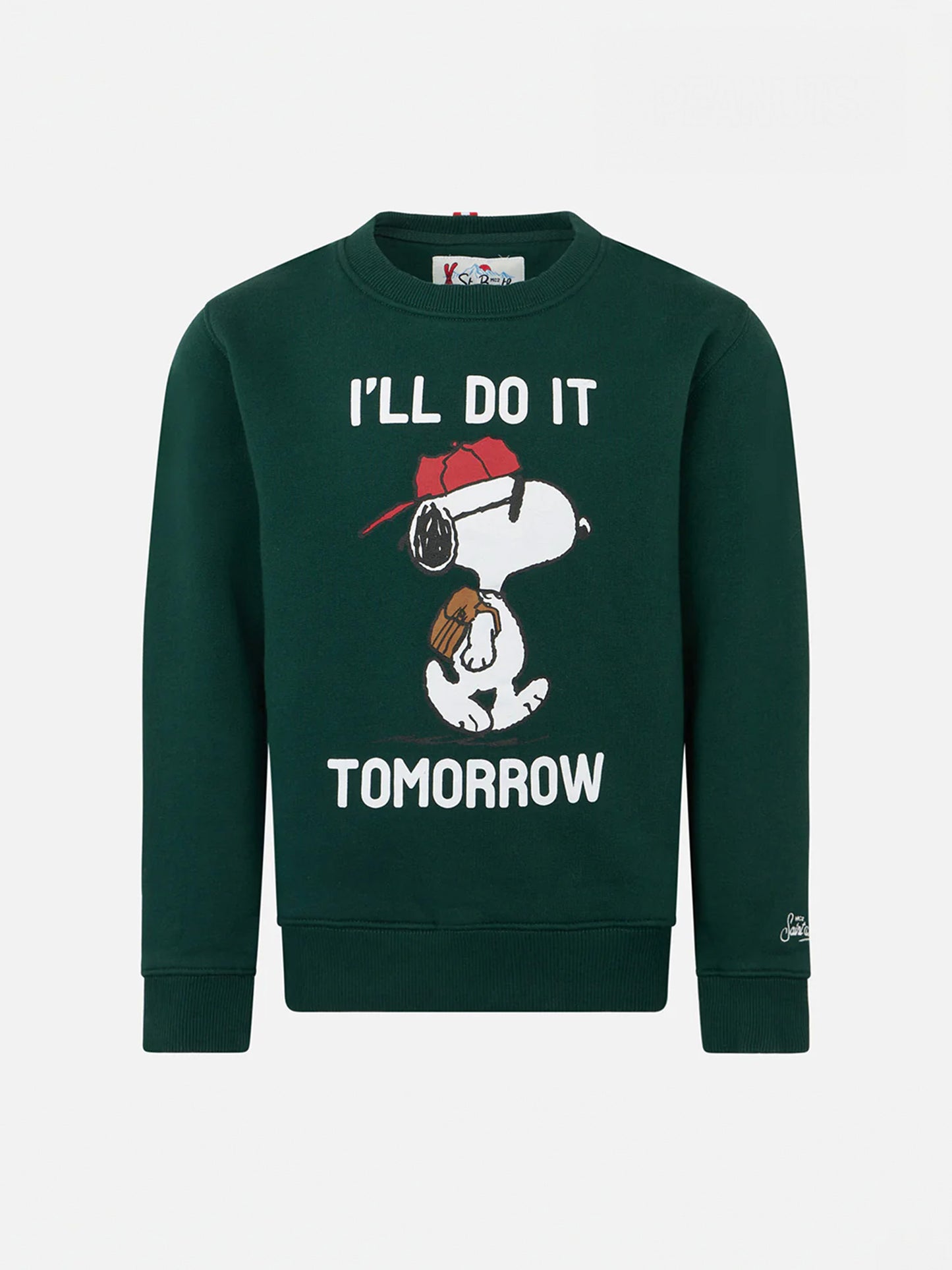 Grünes Jungen-Sweatshirt mit Rundhalsausschnitt und Snoopy-Aufdruck | SNOOPY PEANUTS™ SONDEREDITION