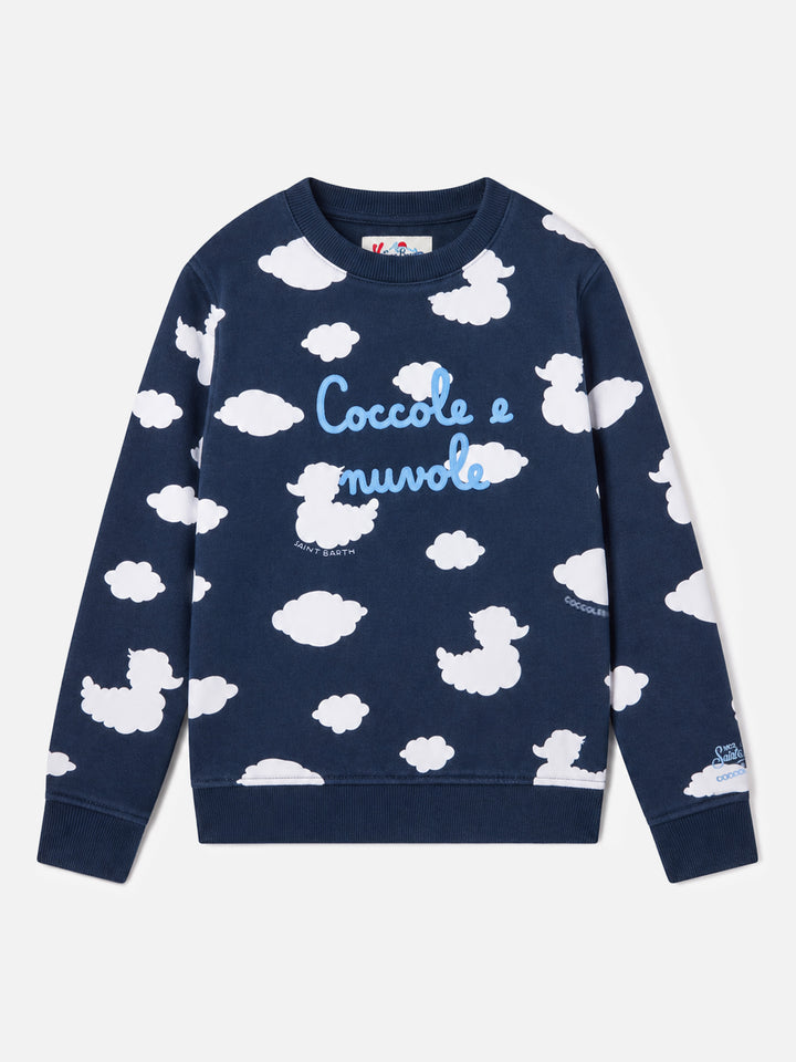 Felpa Hutton blu con ricamo Coccole e nuvole | Special Edition