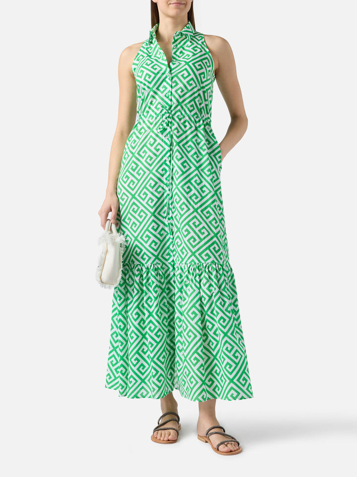 Neckholderkleid Ida mit geometrischem Muster