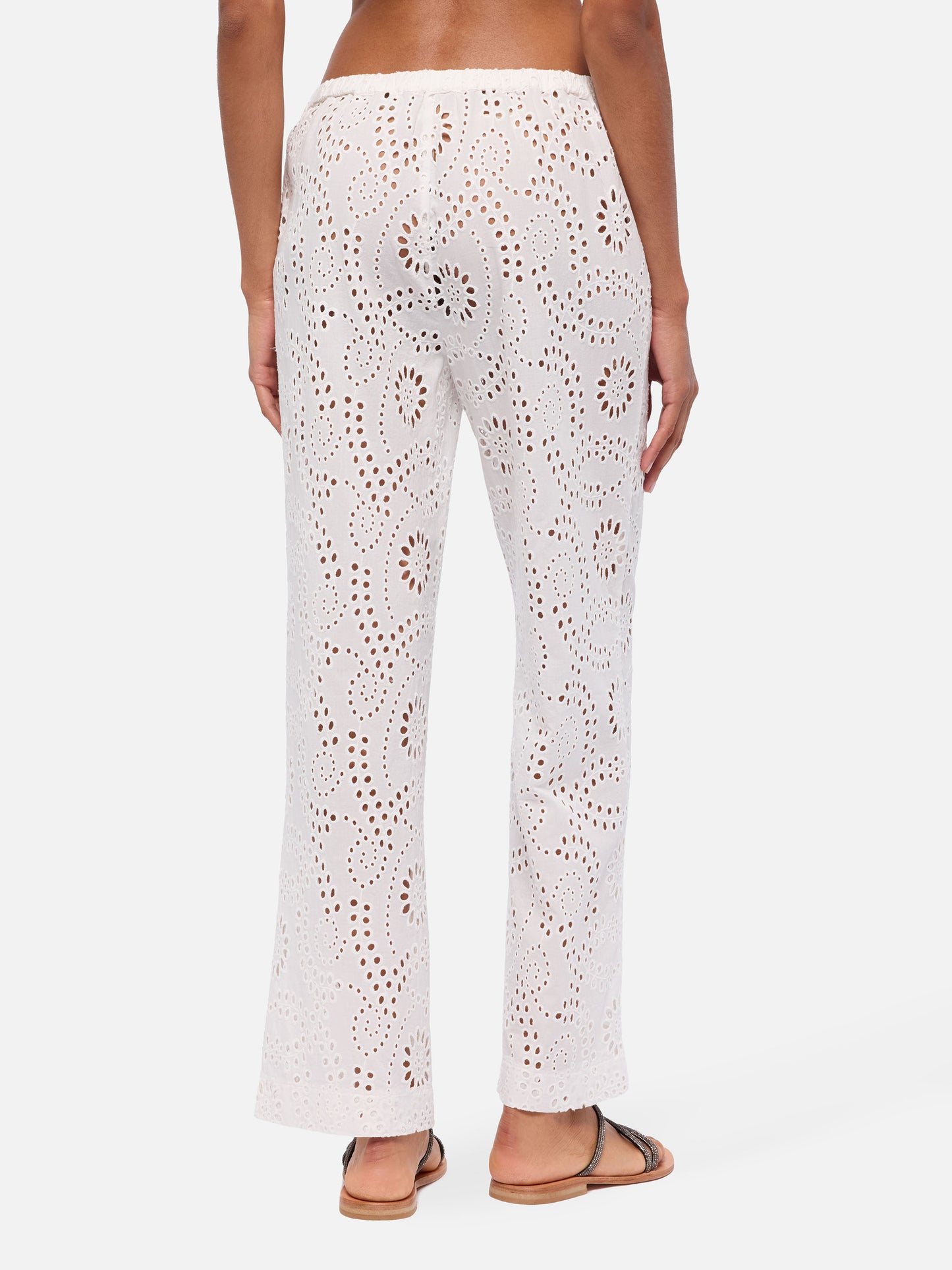 Inez white Sangallo lace pants
