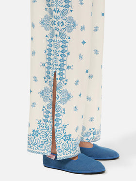 Ikaria Hose mit weitem Bein und platziertem Bandana-Print