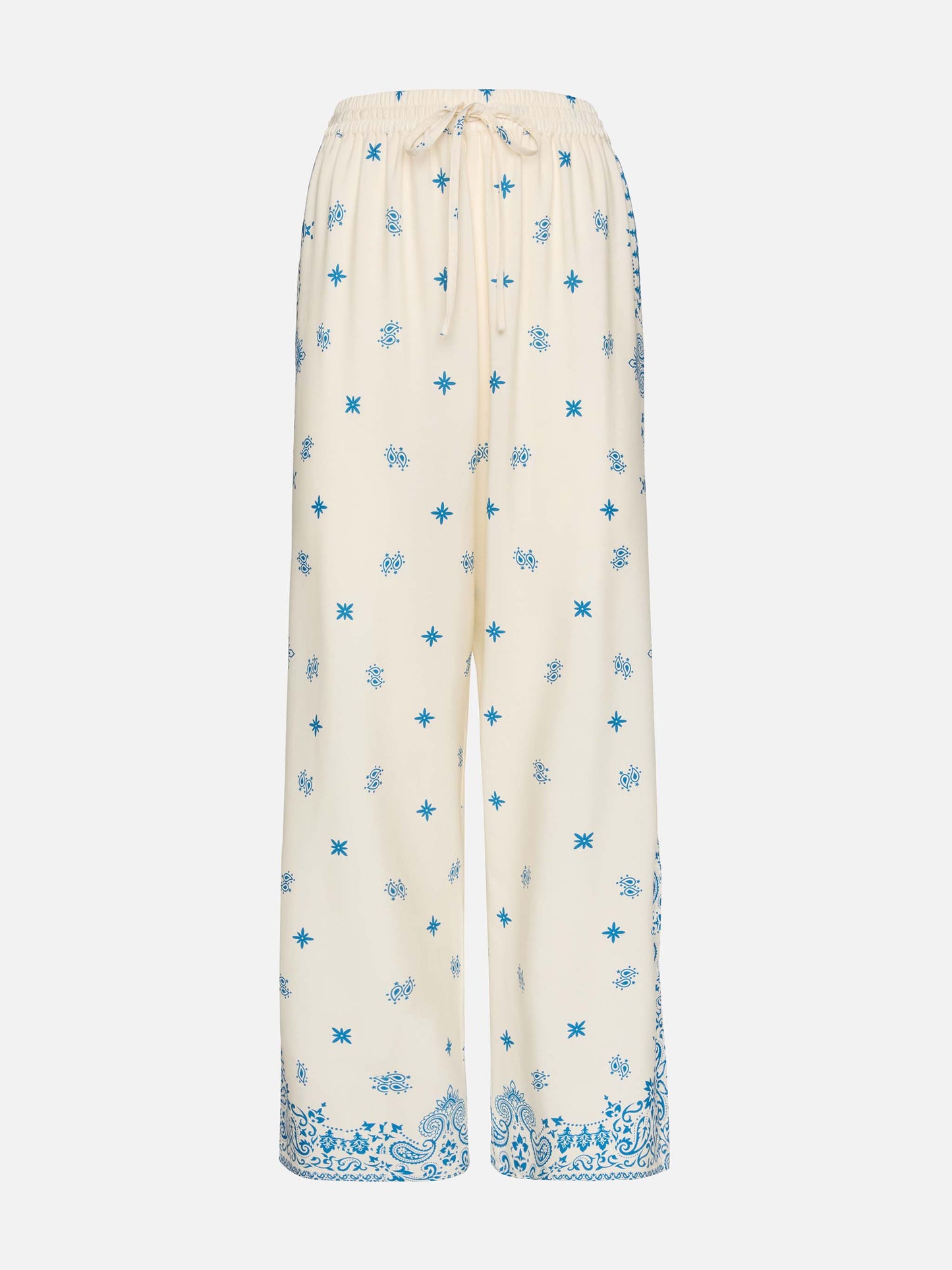 Ikaria Hose mit weitem Bein und platziertem Bandana-Print