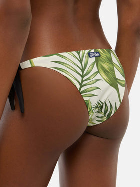 Slip bikini classici Ines con stampa tropicale