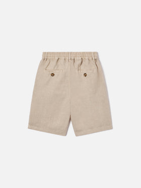 Shorts Ischia Jr in lino grigio chiaro
