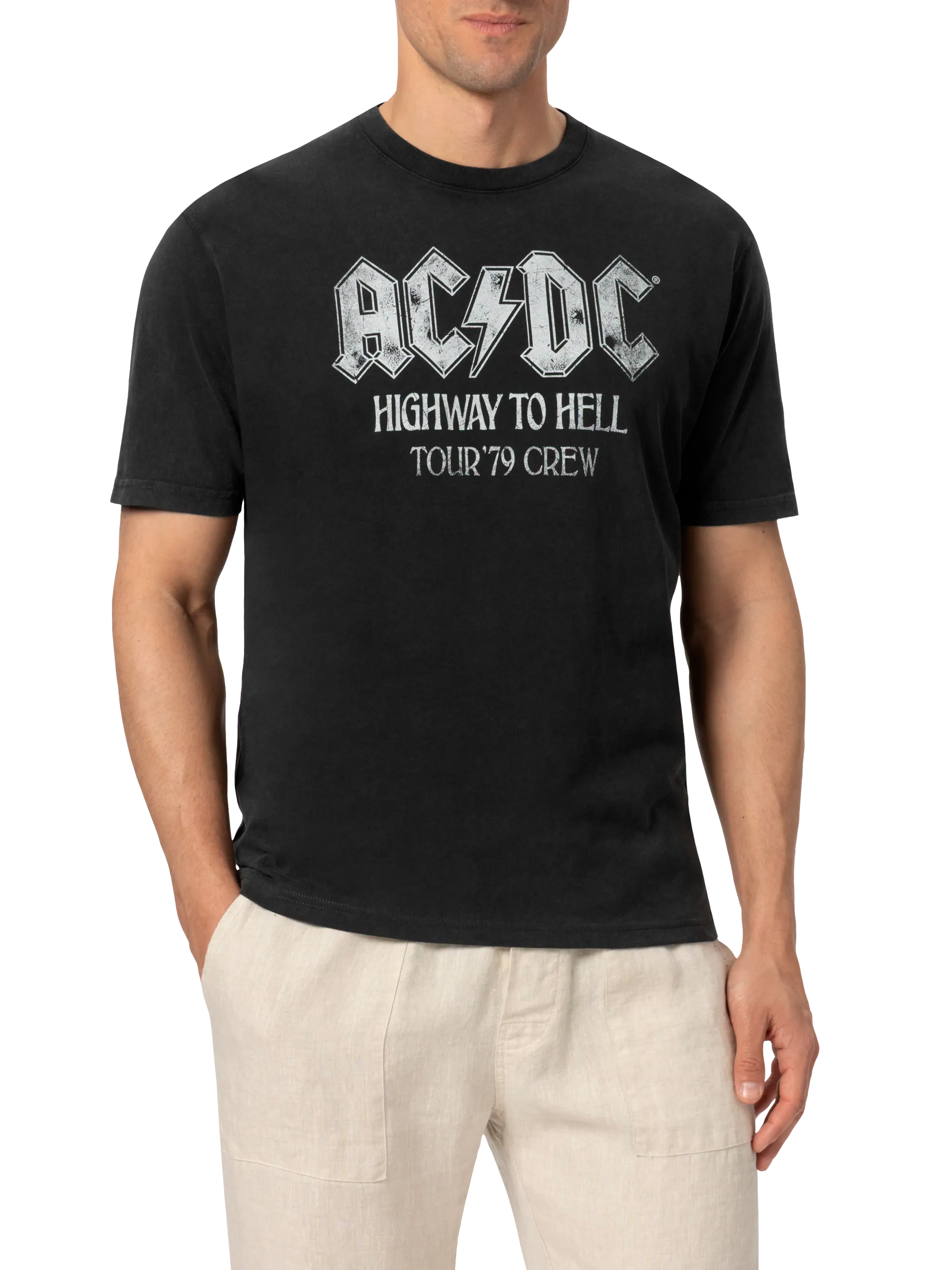 Acdc T Shirt Vintage Vintage Cotton T-shirt Jack With ACDC Print