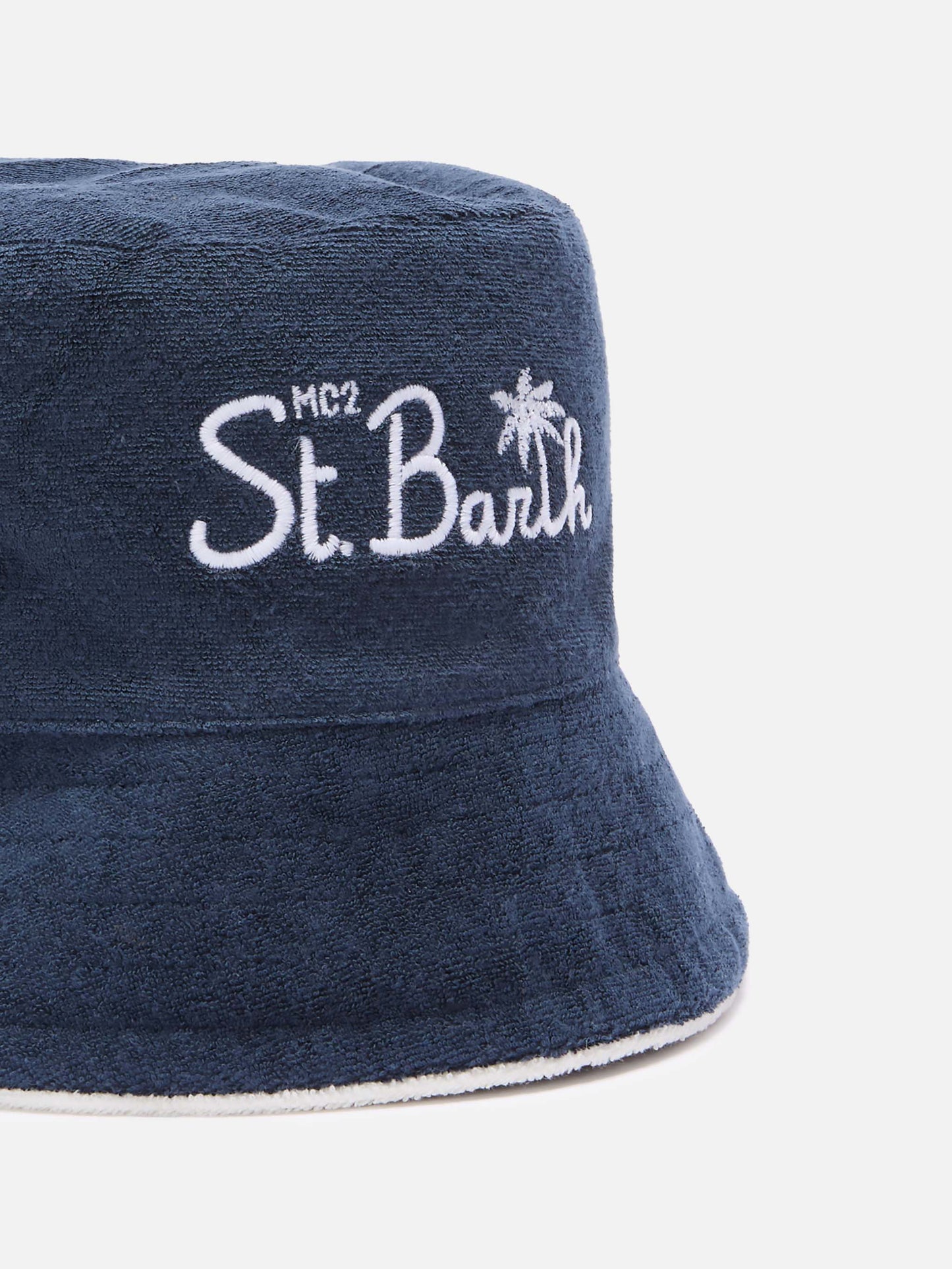 Terry bucket hat with front embroidery