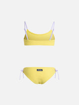 Bikini a bralette da bambina Jaiden con stampa zebrata