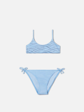 Light blue Jaiden bikini with Shiny Strass Zebra application