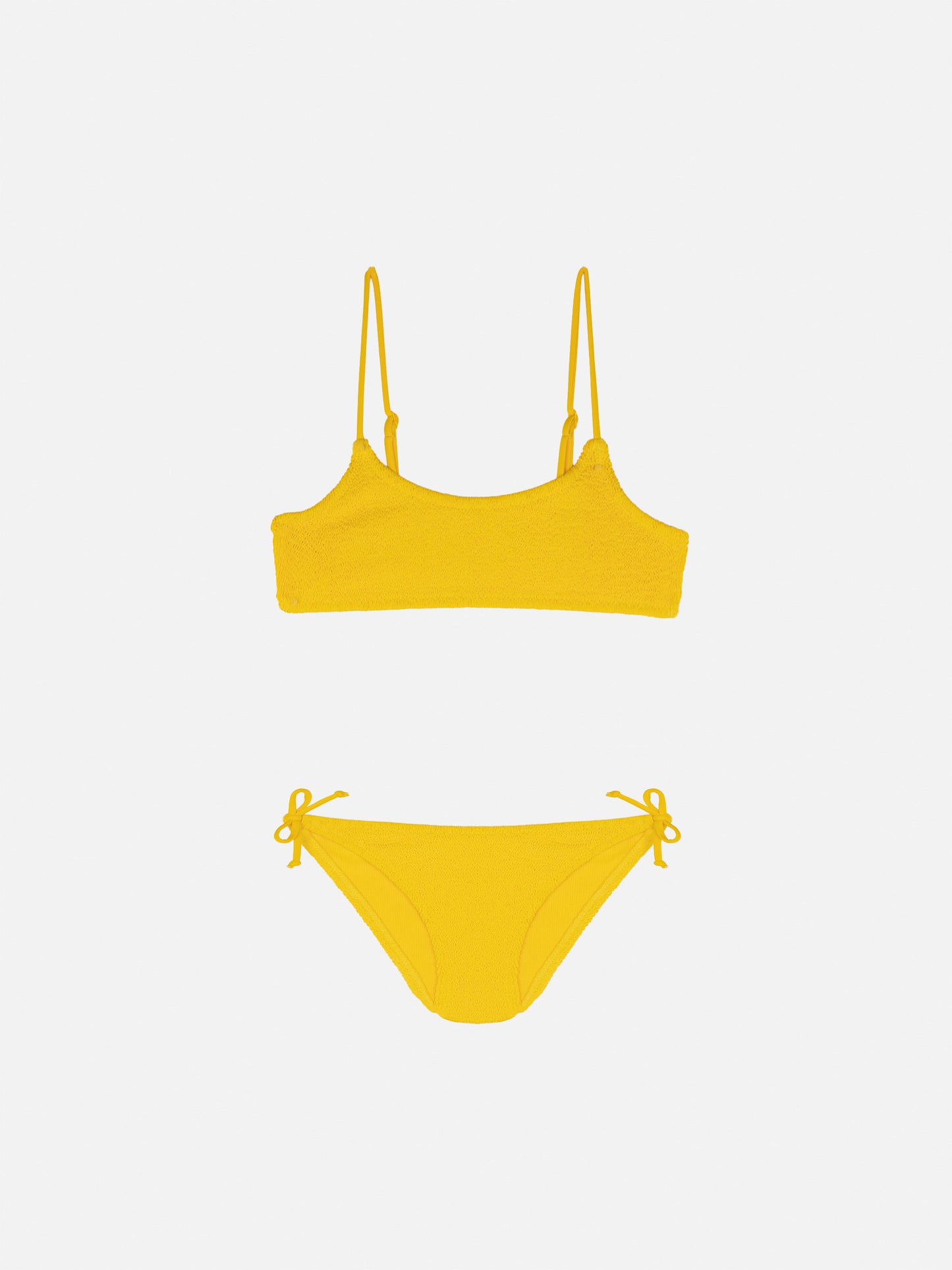 Jaiden yellow crinkle bralette bikini