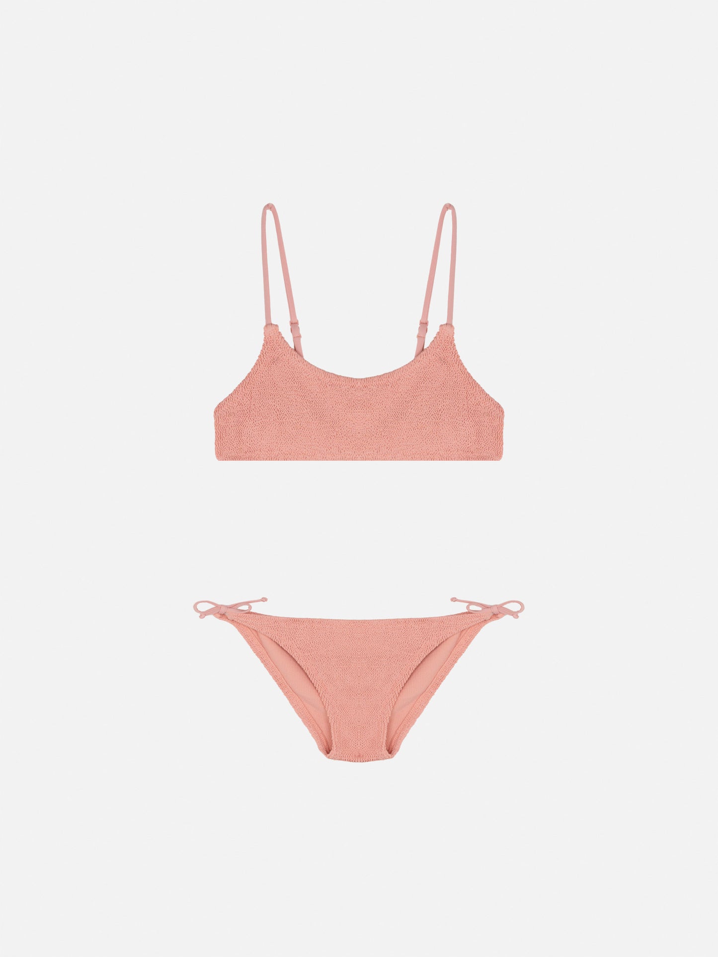 Jaiden pink crinkle bralette bikini