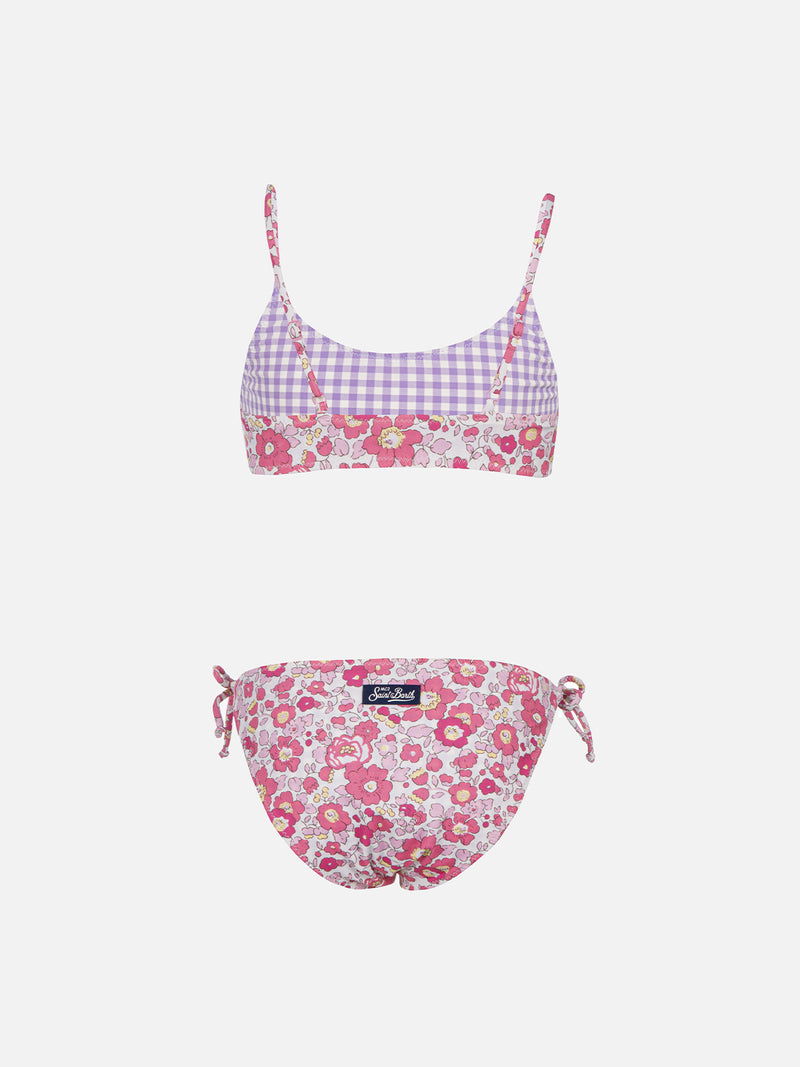 Bikini a bralette double face da bambina Jaiden | REALIZZATO CON TESSUTO LIBERTY