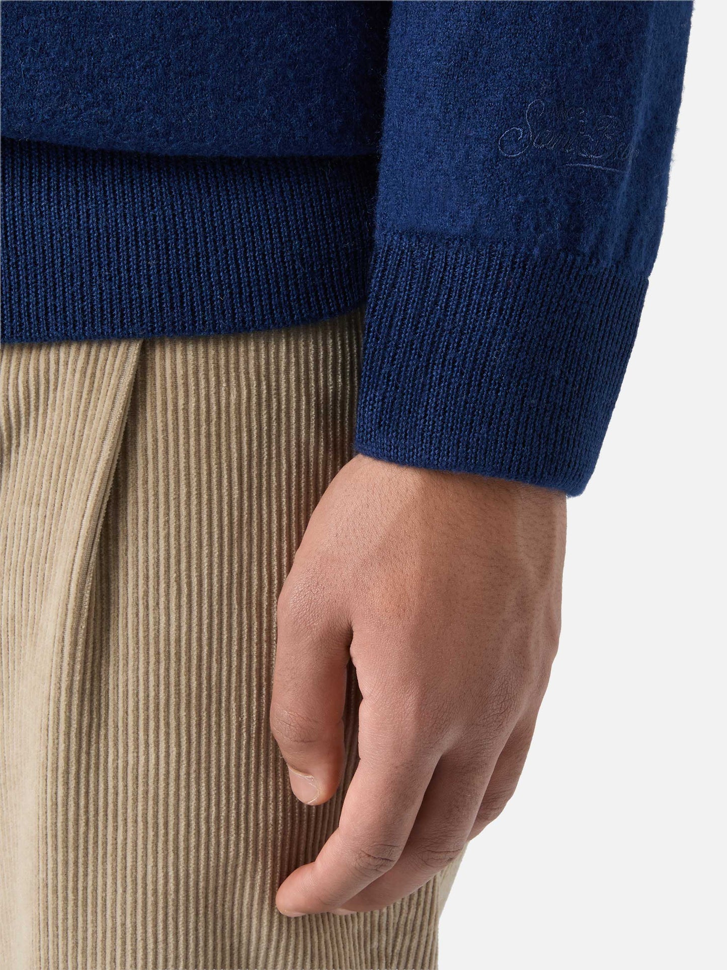 Maglione da uomo girocollo in maglia con ricamo Day Off