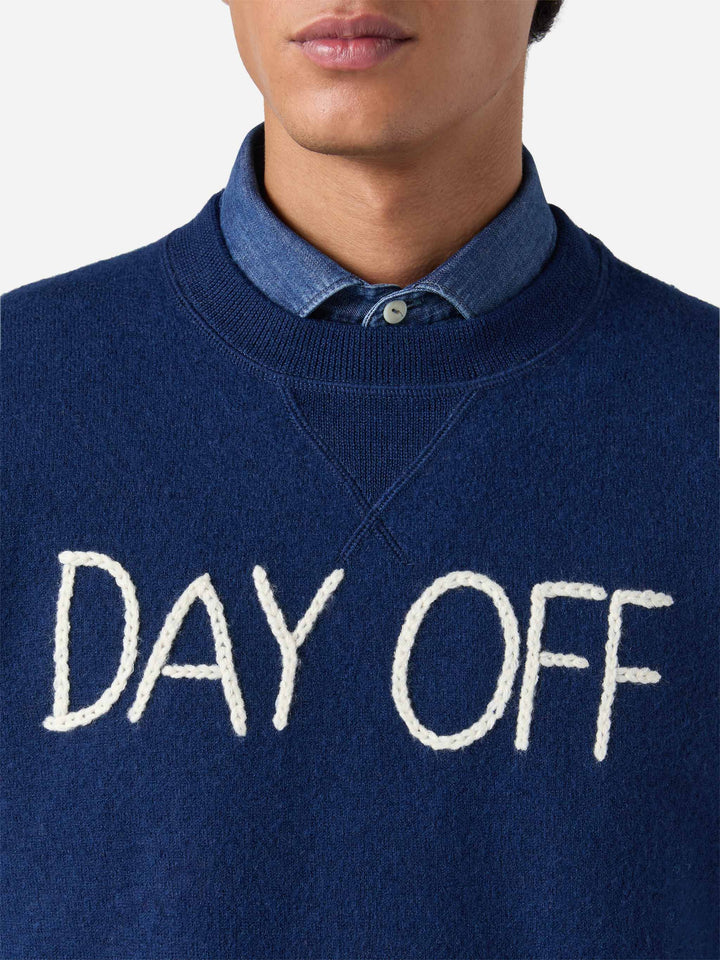 Maglione da uomo girocollo in maglia con ricamo Day Off