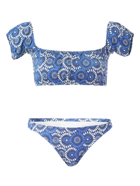 Floral denim bandeau bikini - MC2 Saint Barth