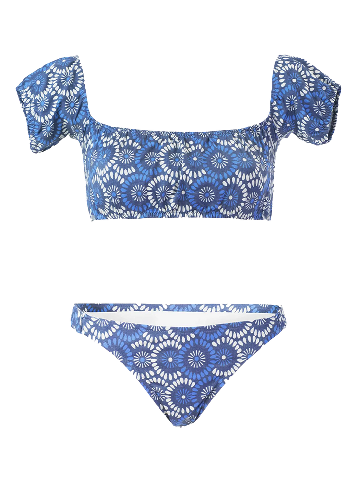 Floral denim bandeau bikini - MC2 Saint Barth