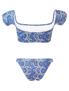 Floral denim bandeau bikini - MC2 Saint Barth
