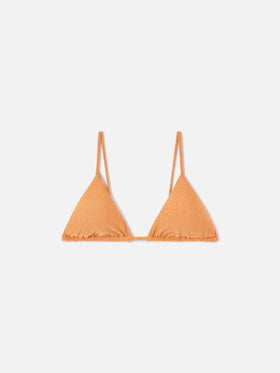 Haut de bikini triangle Janet lurex orange 