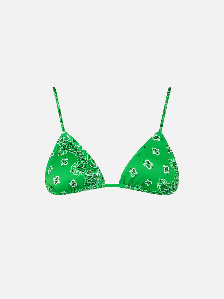 Top a triangolo donna verde