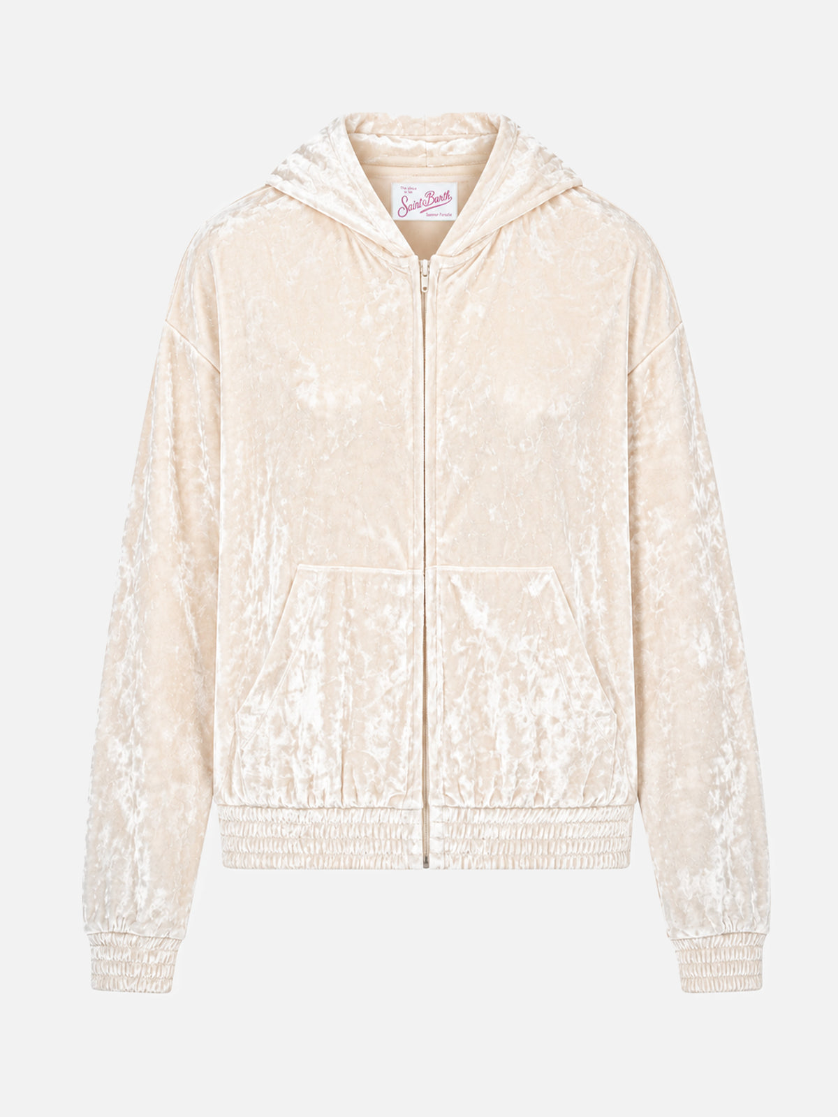 Jasmine blassgelber Chenille-Zip-Hoodie 