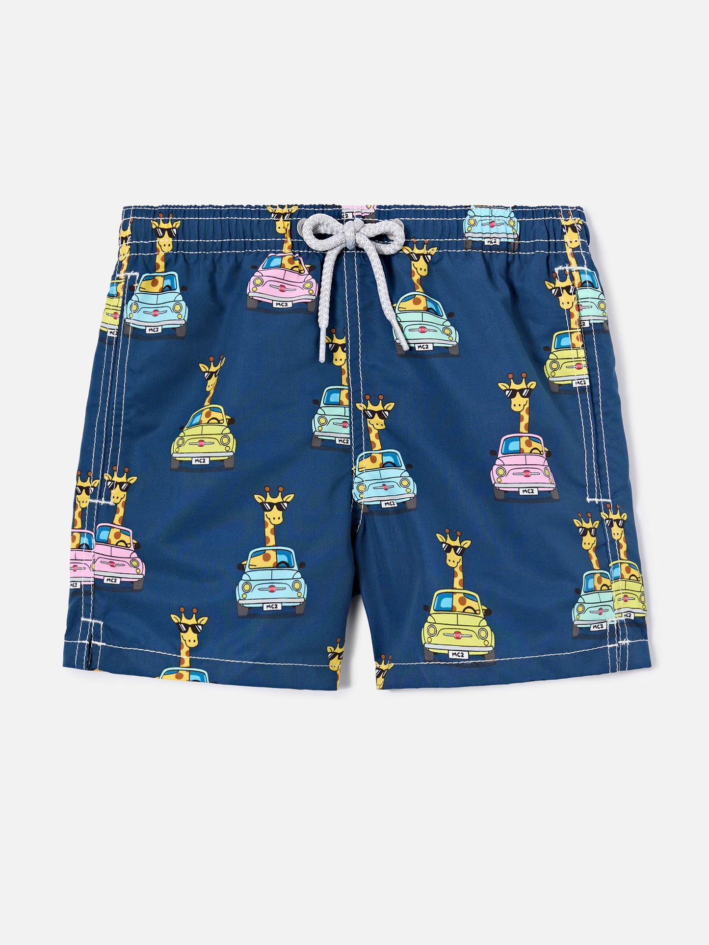 Jean swim shorts with all-over FIAT 500 print | Special Edition