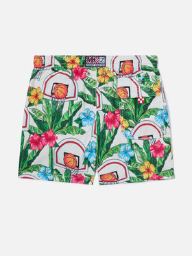 Costume da bagno da bambino con stampa basket