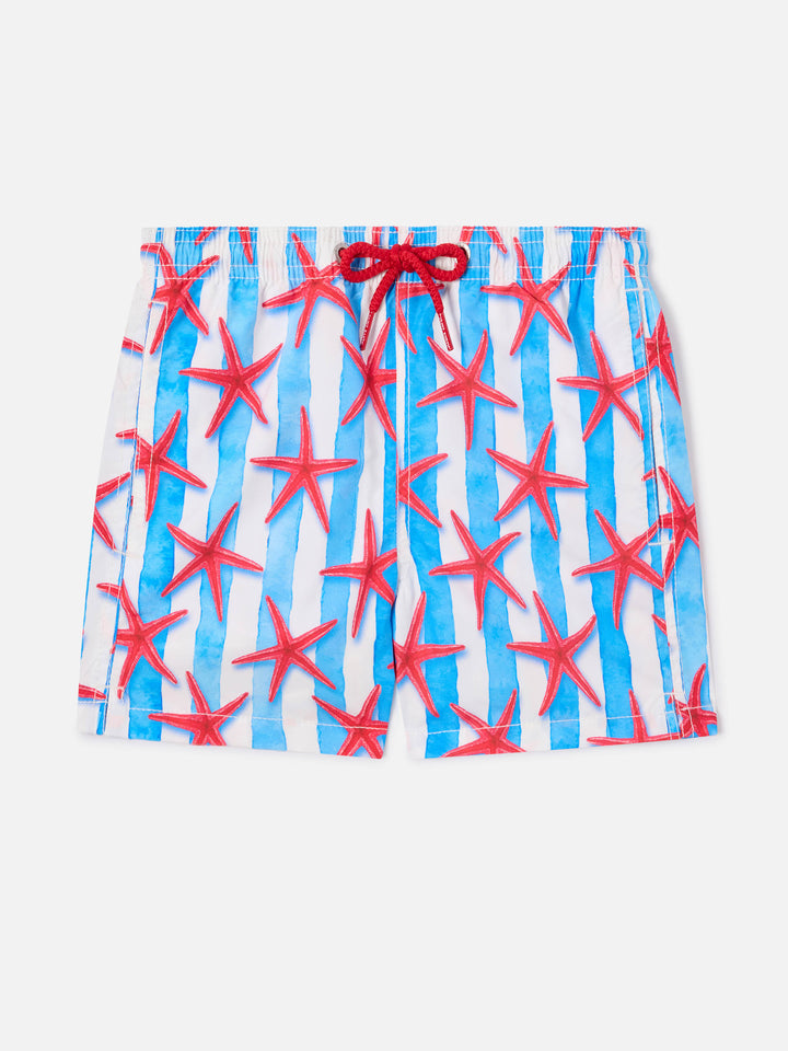 Boy swim shorts with starfish print