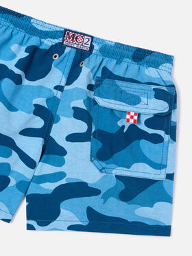 Bañador niño de largo medio Jean con estampado de camuflaje 