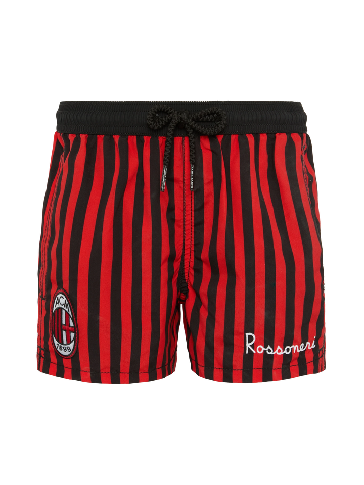 Jean mid-length swim shorts with Milan print | AC MILAN SPECIAL EDITION - MC2 Saint Barth
