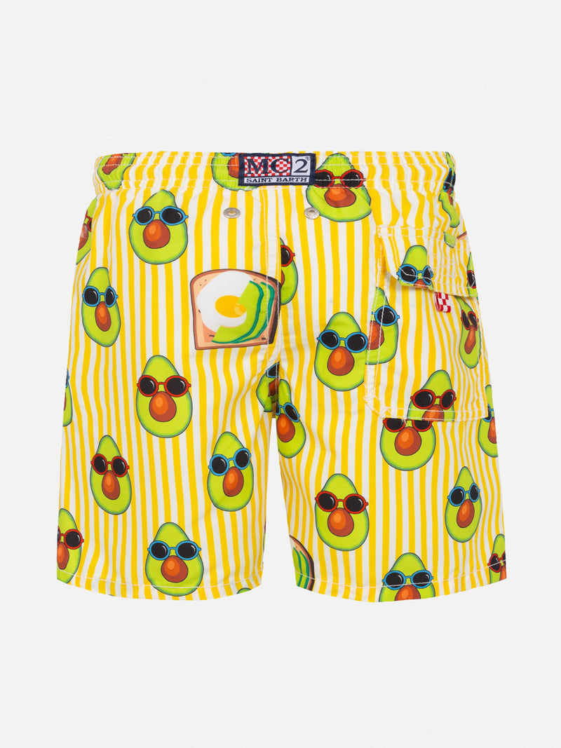 Badeshorts für Jungen mit Avocado-Print