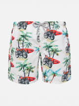 Saint Barth surfer print boy swim shorts