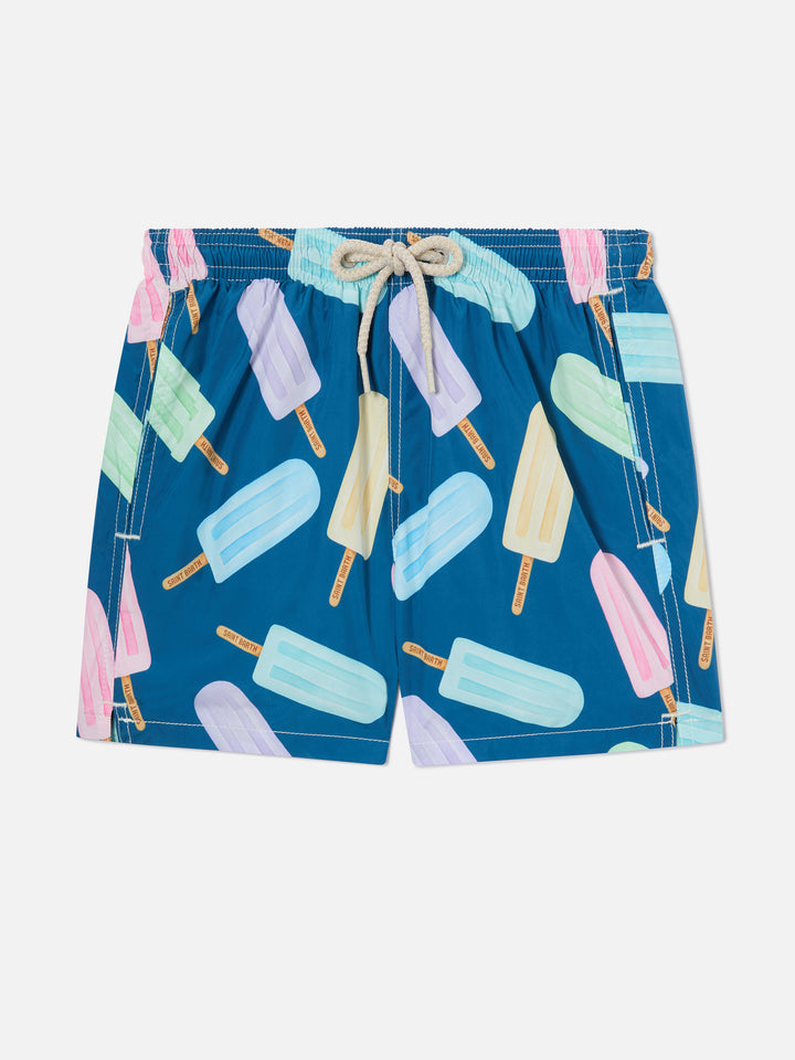 Short de bain garçon en tissu léger Jean Lighting avec imprimé esquimaux 