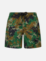 Badeshorts für Jungen aus leichtem Stoff von Jean Lighting mit Pixel-Camouflage-Print