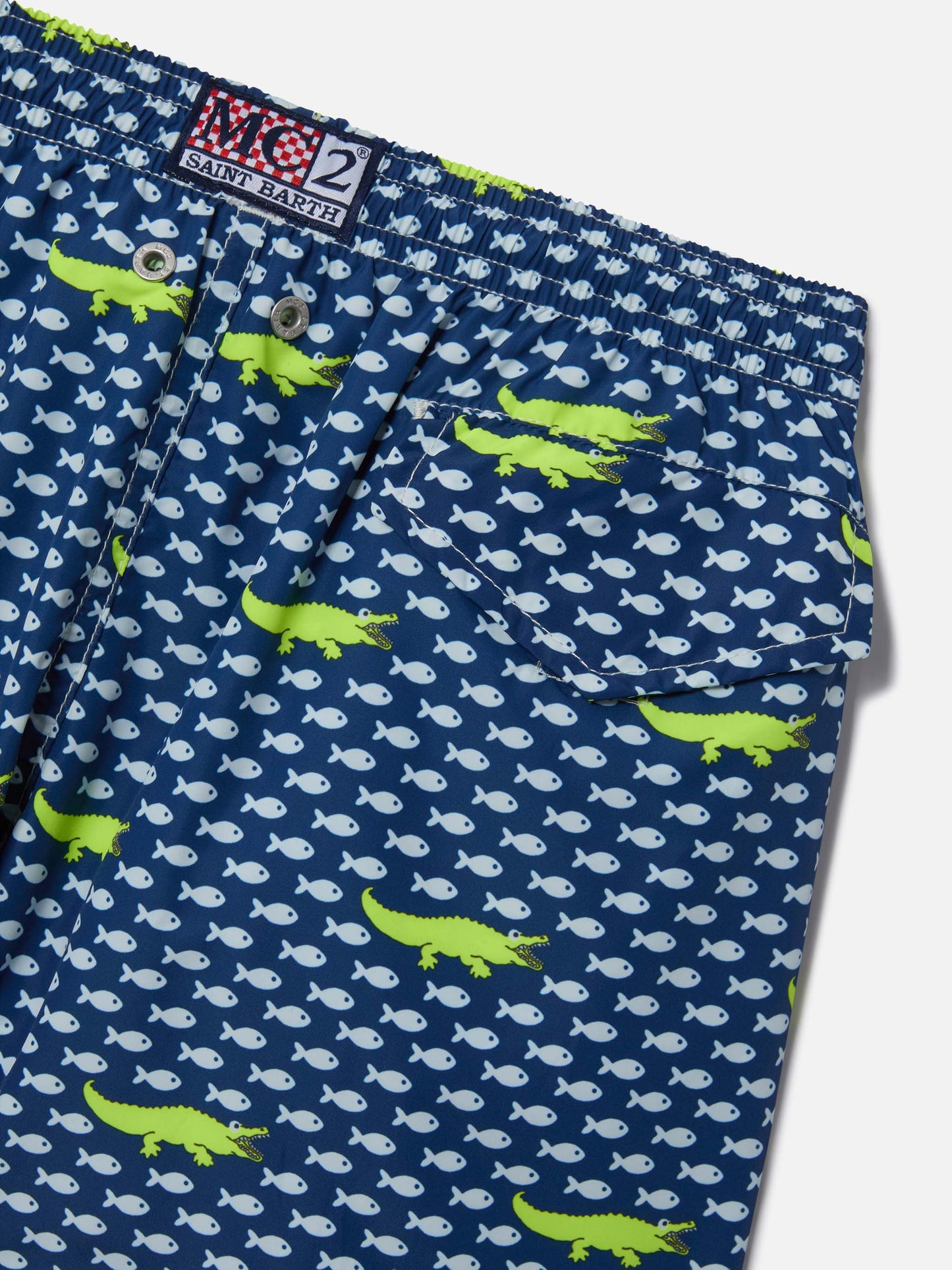 Short de bain garçon en tissu léger Jean Lighting avec imprimé crocodile 