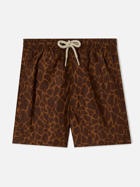 Jean Lighting swim shorts with Giraffe animal print
