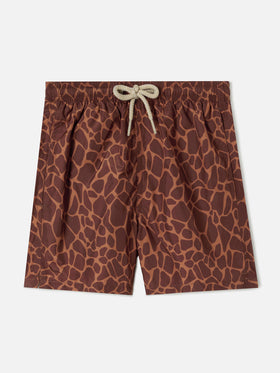 Jean Lighting swim shorts with Giraffe animal print
