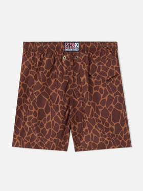 Jean Lighting swim shorts with Giraffe animal print
