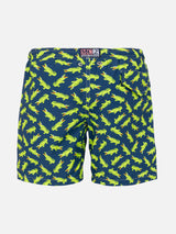 Boy swim shorts with crocodile print