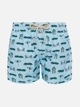 Jean Lighting lightweight fabric swim shorts with Forte beach cabana print