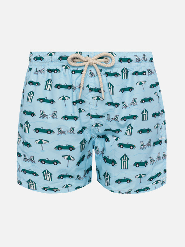 Jean Lighting lightweight fabric swim shorts with Forte beach cabana print