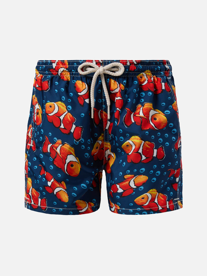 Jean Lighting lightweight fabric swim shorts with fish print