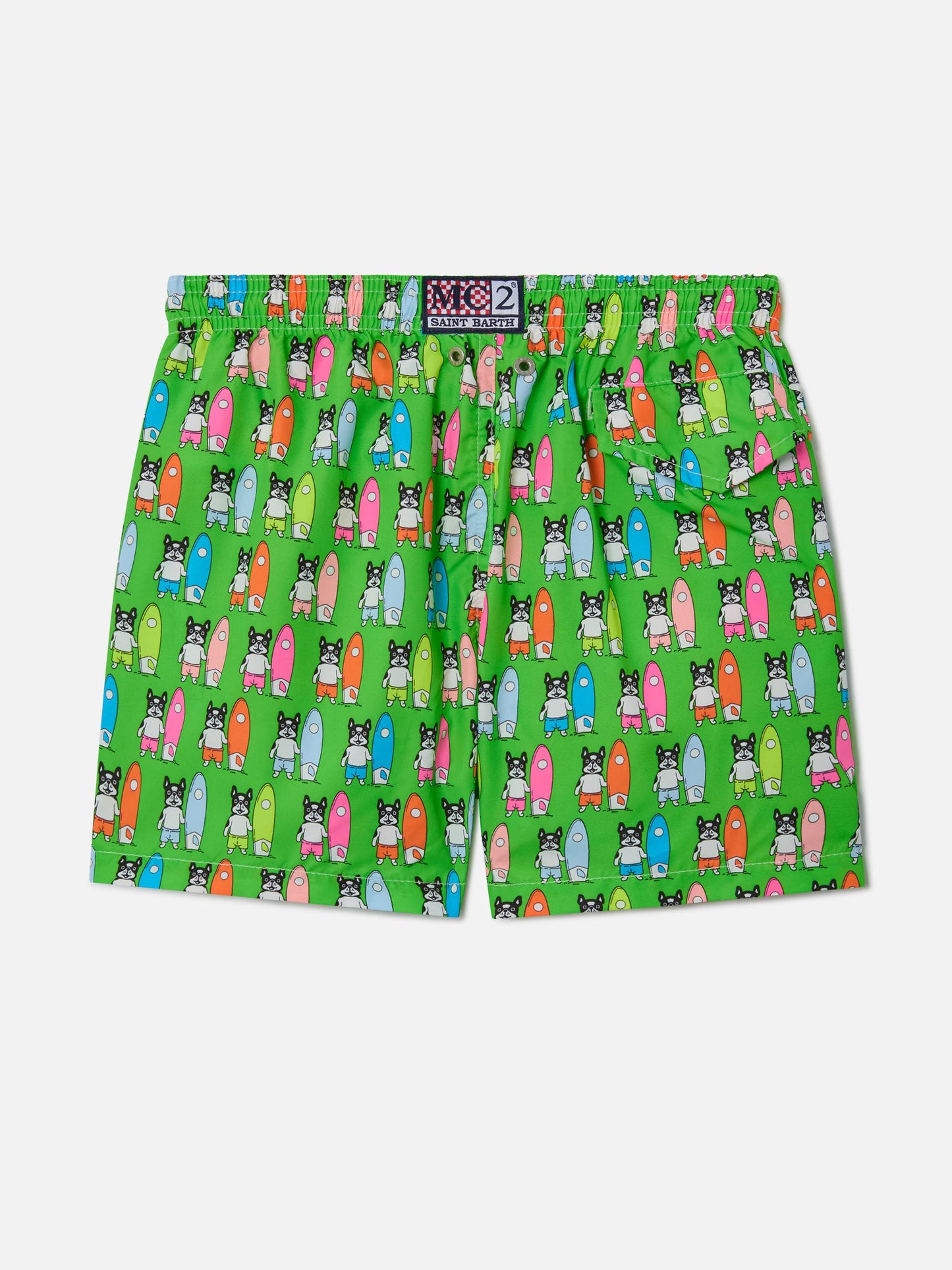 Bañador de tejido ligero para niño Jean Lighting con estampado de perros surfistas 