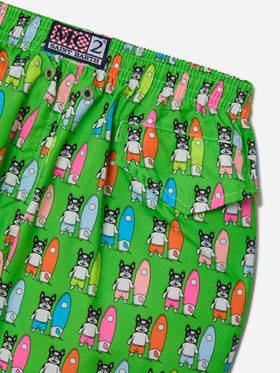 Bañador de tejido ligero para niño Jean Lighting con estampado de perros surfistas 