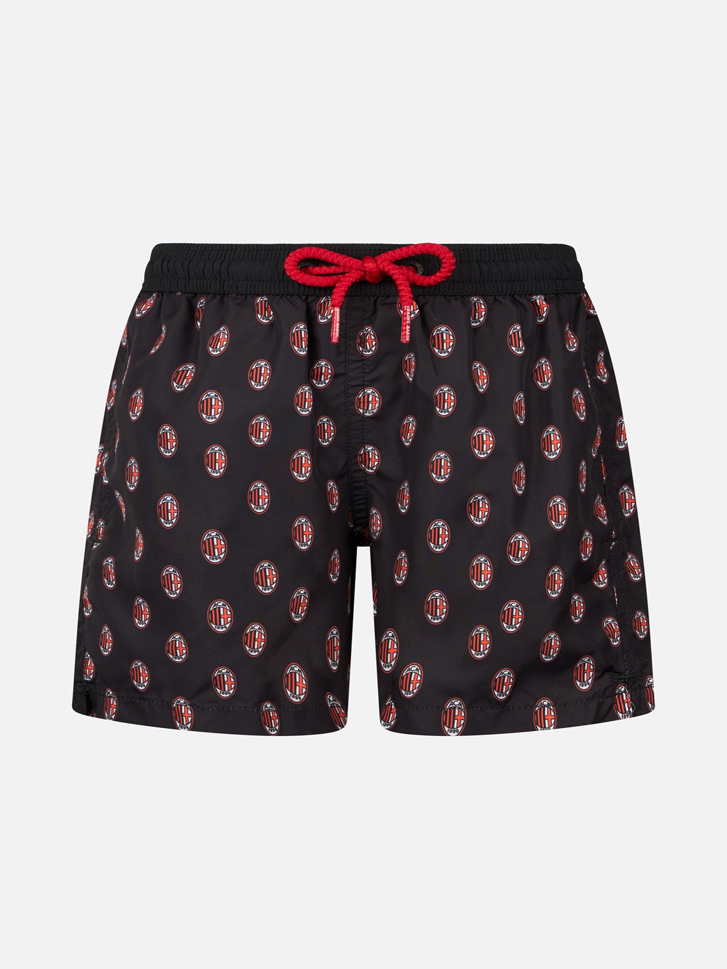 Boy lightweight fabric swimshorts with Milan print | AC MILAN SPECIAL EDITION